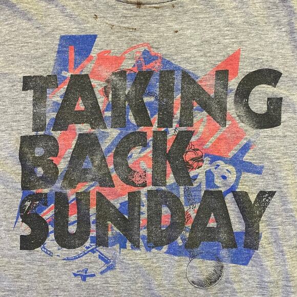 Taking Back Sunday T Shirt Size Med FAIR Emo Melodic Punk Band Gray Mens Unisex - Picture 4 of 8